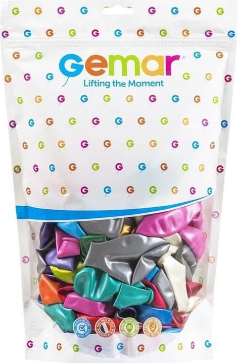 Gemar Metallische Luftballons, gemischte Farben, GM110, 30 cm, 50 Stück. (50 x)