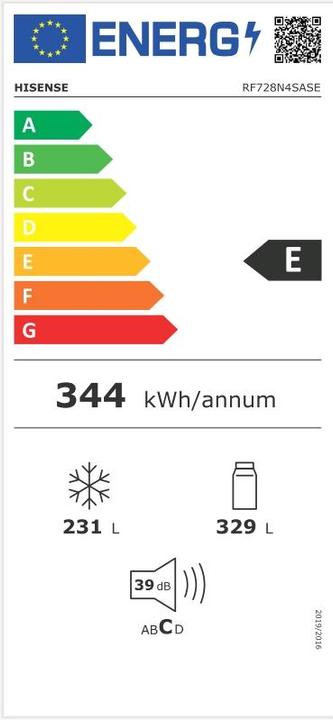 Energie-Label Hisense RF728N4SAS (560 l)
