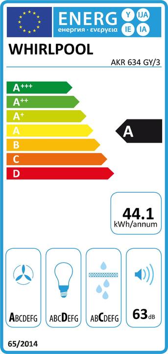 Energy Label Whirlpool AKR 634 GY/3 (Flat-screen hood)