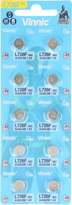 Immagine prodotto Vinnic 10 pezzi AG2, G2, AG2, L726, LR59 (1 pz., LR59, 25 mAh)