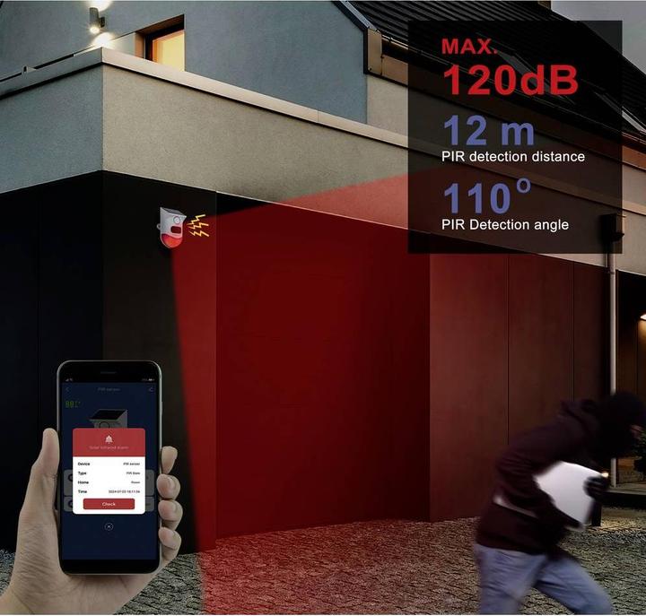 Image du produit Sygonix Mini-Alarmanlage Weiss, Rot mit LED, mit Bewegungsmelder, mit Fernbedi