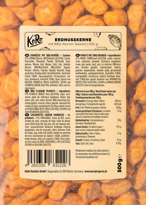 Valori nutrizionali e ingredienti KoRo Noccioli di arachidi in una pastella piccante (500 g)