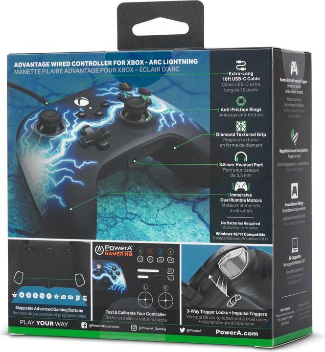 Produktbild PowerA XB Controller Advantage wired Arc Lightning (Xbox Series X)