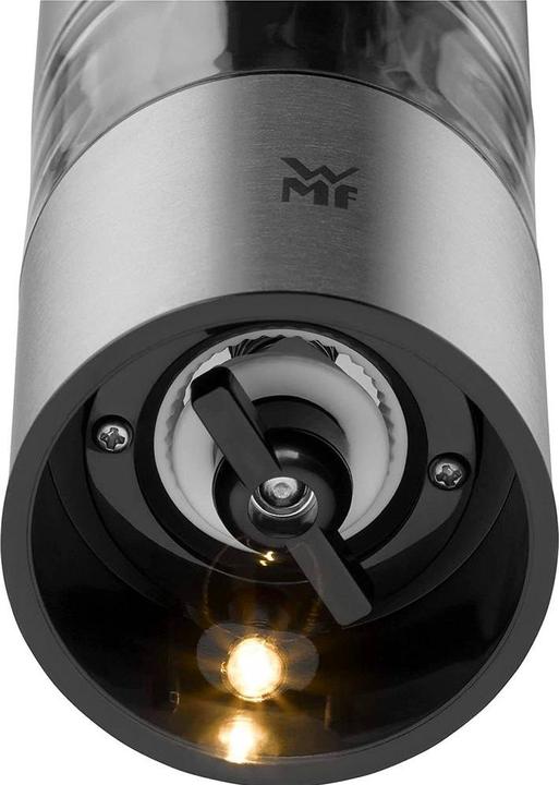 Produktbild WMF Elektrische Mühle 21cm Salz und Pfeffermühle Keramikmahlwerk LED-Leuchte (Pfeffer, Salz, Chili)