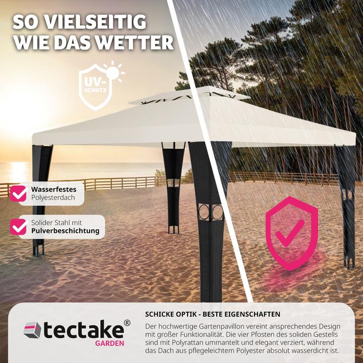 Actual product image tectake Gazebo Mona 3x4m rattan (400 cm, 300 cm)
