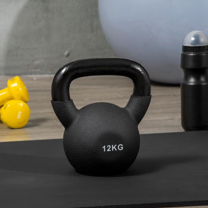 Image du produit Homcom Haltère à boule avec revêtement en néoprène (1 x 12 kg)