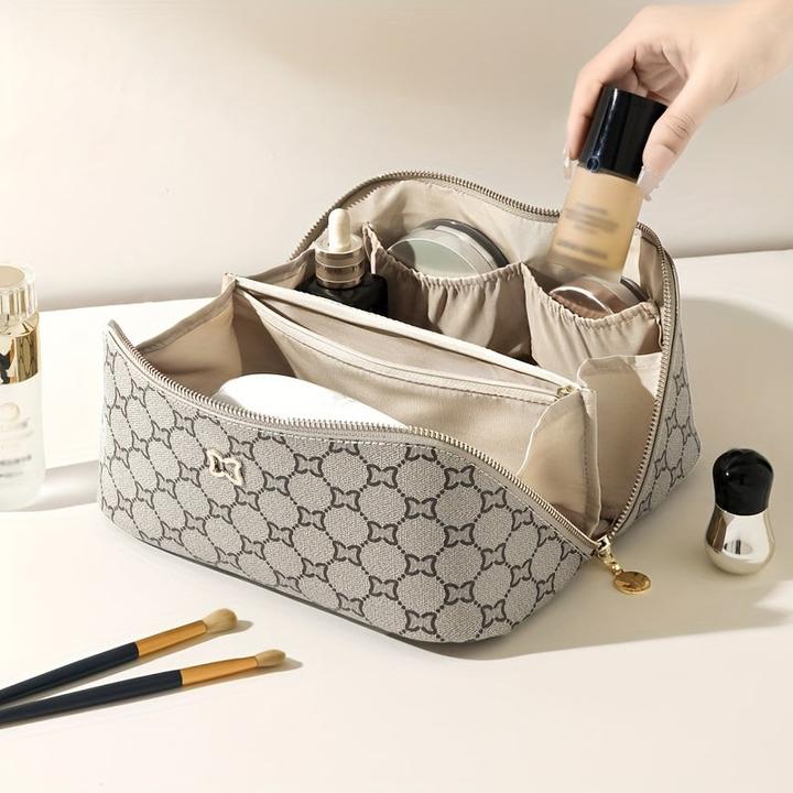 Produktbild Only-Bags.Store Reise-Makeup-Tasche mit mehreren Fächern, tragbare und geräumige Kosmetische Aufbewahrungstasche (0.24 l)