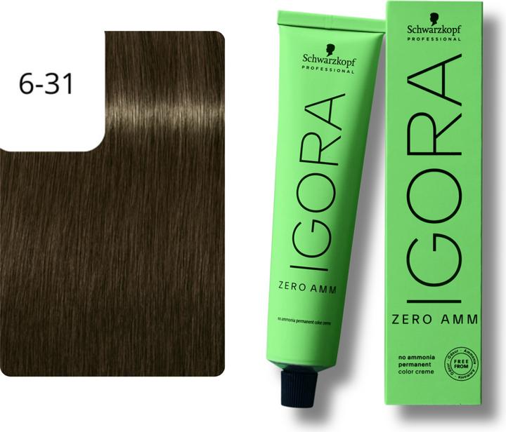 Actual product image Schwarzkopf Igora Zero AMM - 6-31 Dark Blonde Matt Cendré (6-31 Dark Blonde Matt Cendré)