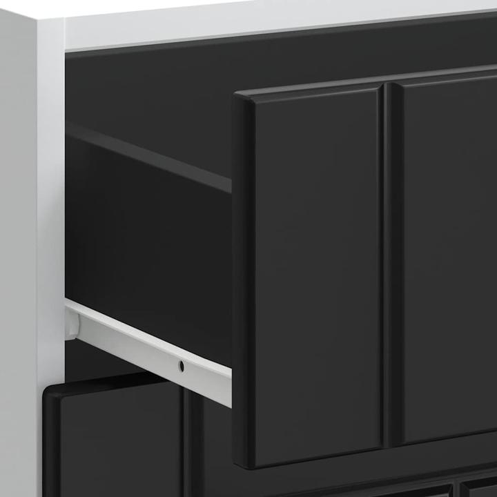 Produktbild VidaXL Küchen-Unterschrank Lucca Schwarz Holzwerkstoff Spülenunterschrank (60 x 46 x 81.5 cm)