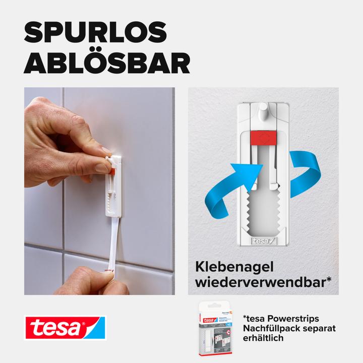 Produktbild tesa Klebenagel für Fliesen & Metall, höhenverstellbar