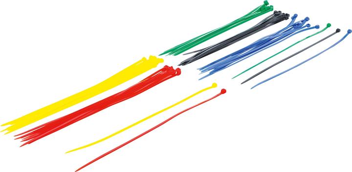 Image du produit BGS Assortiment de colliers plastique multicolore 4,8 x 300 mm 50 pièces (Serre-câbles en plastique, 300 mm, 50 pcs)