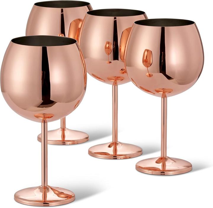 Actual product image Oak & Steel Stainless steel gin glasses rose gold set of 4 (7 dl, 4 x, Gin glasses)
