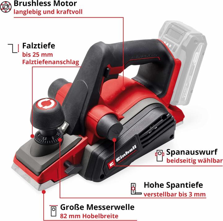 Produktbild Einhell Akku-Hobel TP PL 18/3 Li BL Kit (1x 4,0 Ah)