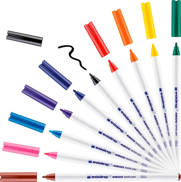 Produktbild Edding Textilmarker 4600 (Mehrfarbig, 1 mm, 10 x)