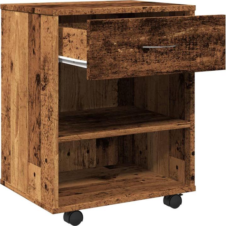 Image du produit VidaXL Rollcontainer Rollschrank Bürocontainer Büroschrank Schrank Altholz-Optik (46 x 36 x 59 cm)