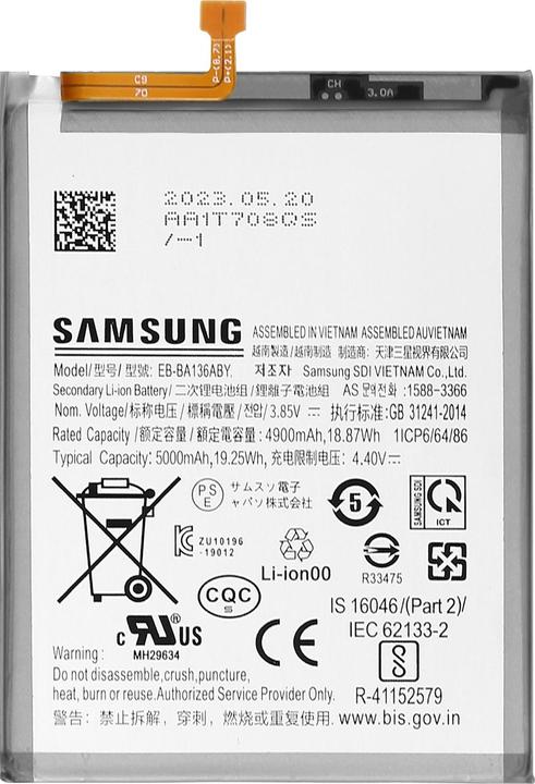 Actual product image Samsung EB-BA136ABY Battery Li-Ion 5000 mAh (Service Pack)