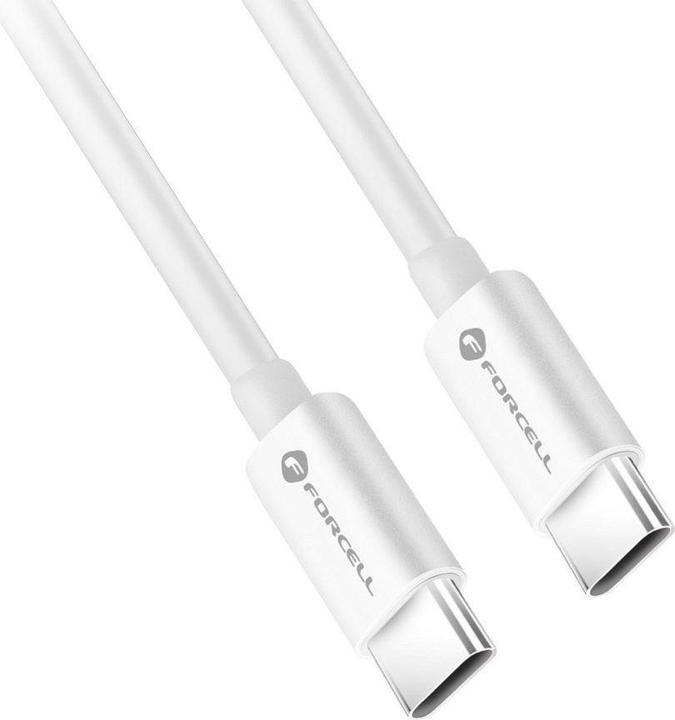 Produktbild Forcell Cable F-ENERGY C338 cable Type C to Type C PD QC4.0 3A 60W 0,25 m white (0.25 m, 60 W)