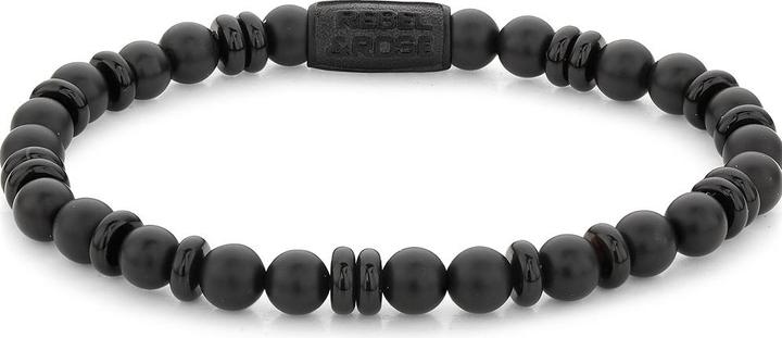 Actual product image Rebel & Rose Bracelet All-Black RR-60107-B-S Ladies (16.50 cm, Acero inoxidable, Onyx)