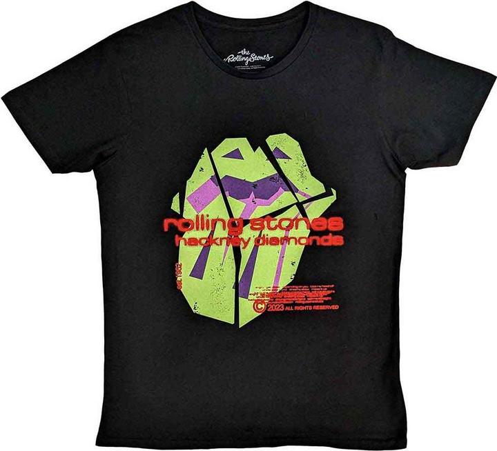 The Rolling Stones T Shirt Hackney Diamonds Neon Tongue Official Black XXL (XXL)