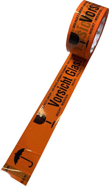 Actual product image Wihedü Packing Tape Caution Glass orange (50 mm)