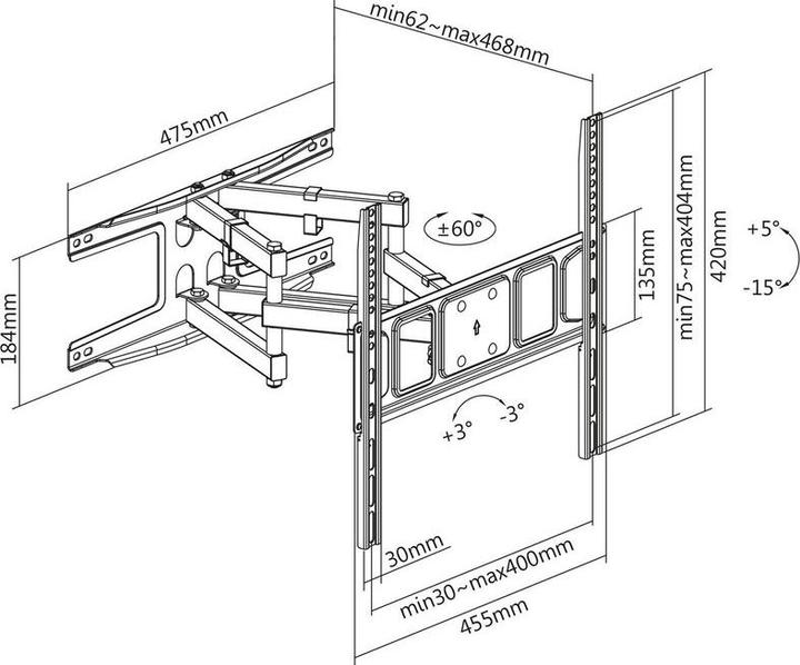 Actual product image Xantron ECO-DFM400 (Wall, 75", 40 kg)