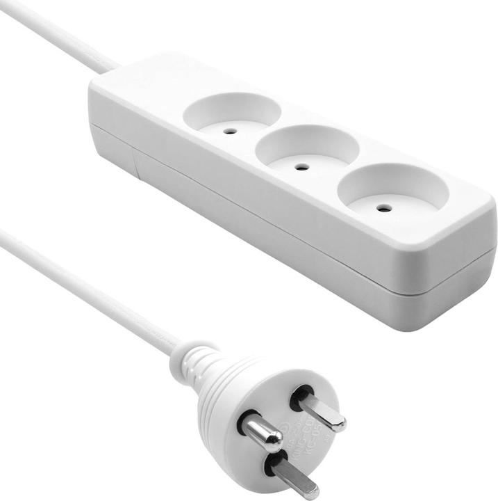 Produktbild ProXtend Danish Power Strip 3-way 5M IT White (3 x, CEE 7/3, 5 m)