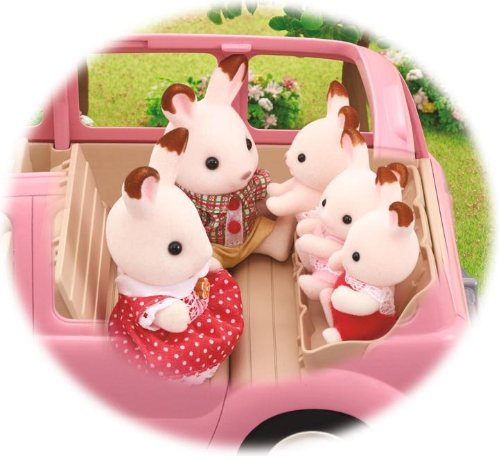 Image du produit Sylvanian Families Le monospace rose set pique-nique