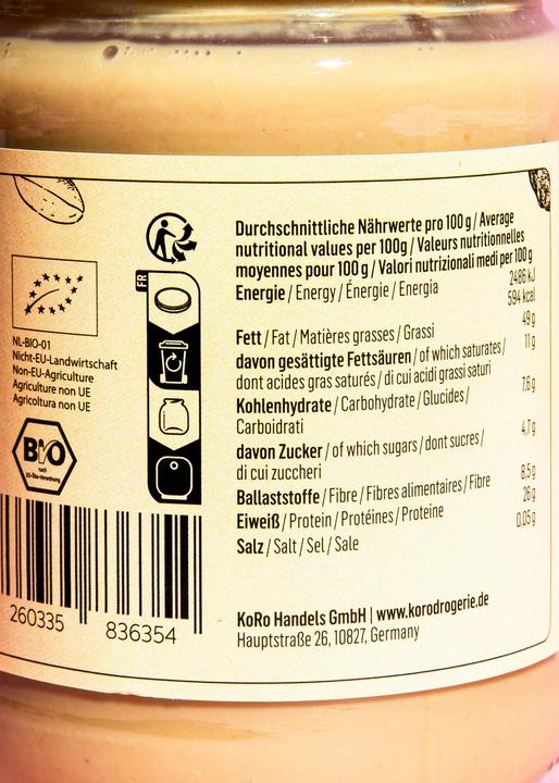 Valori nutrizionali e ingredienti KoRo Bio Erdnussmus (500 g)
