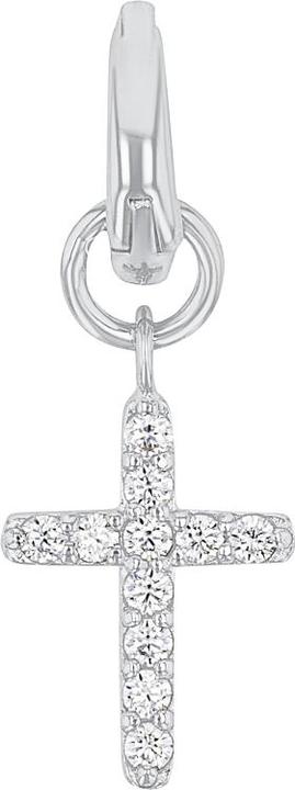 Amor Charms für Damen, 925 Sterling Silber, Zirkonia synth. | Kreuz (Silber 925)