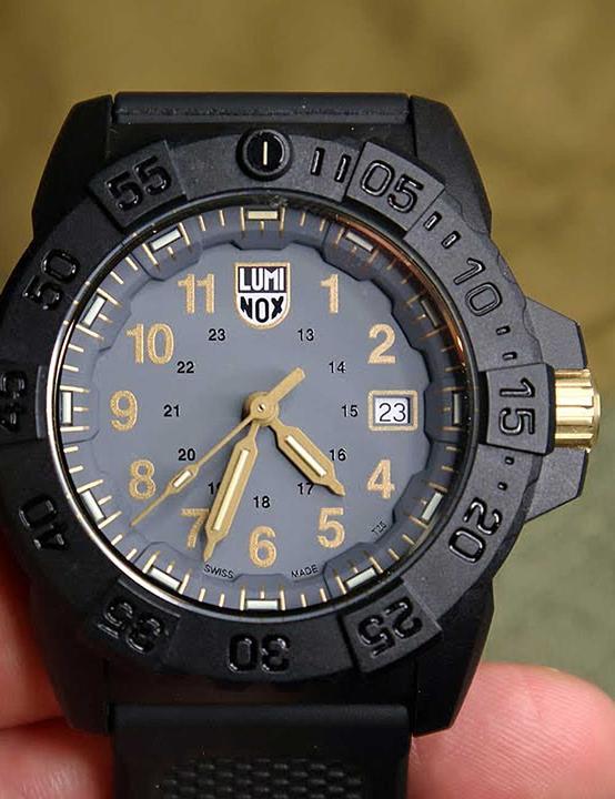Actual product image Luminox XS.3508.GOLD Navy Seal Diver (Swiss made, Diving watch, Rotating bezel left)