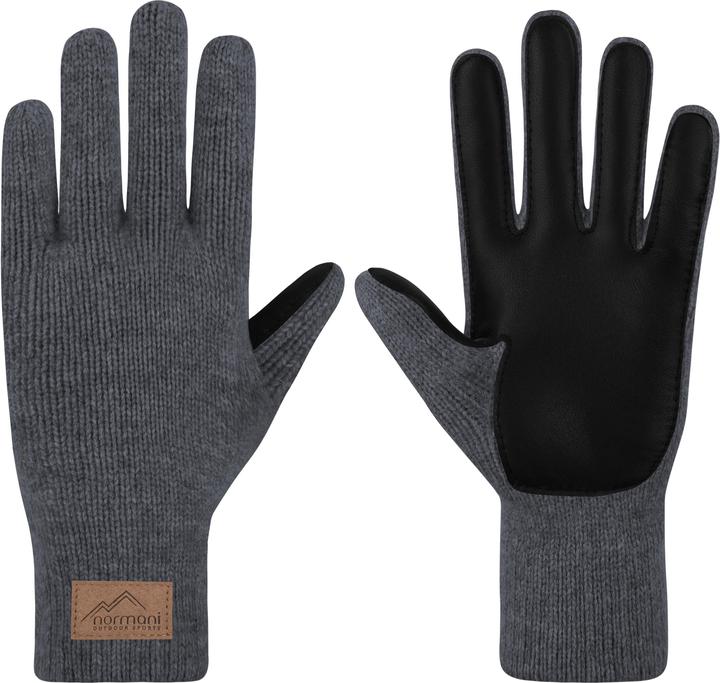 Produktbild Normani Herren Merino Strick-Fingerhandschuhe mit Schafleder "Leanyer" - 9635 (10)