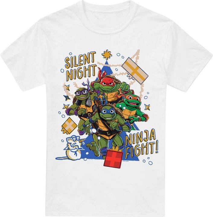 Teenage Mutant NT Silent Night Ninja Fight TShirt weihnachtliches Design (XL)