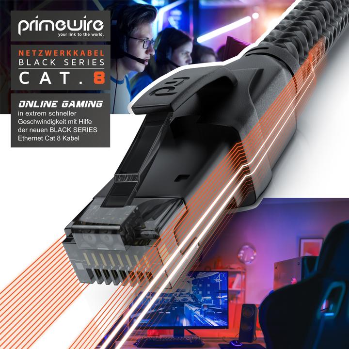 Produktbild Primewire Netzwerkkabel CAT.8, RJ-45, Ethernet, Patchkabel CAT 8, Gigabit Ethernet 40 Gbit/s S/FTP LAN Kabe (S/FTP, CAT8.1, 10 m)