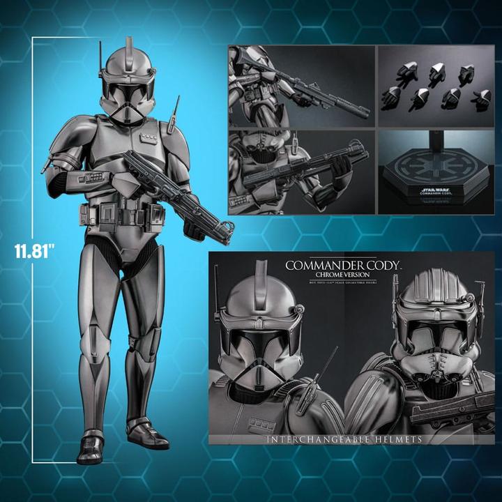 Image du produit Hot Toys Star Wars Movie Masterpiece Figurine 1/6 Commander Cody (Chrome Version) Exclusive 30 cm