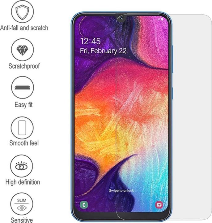 Produktbild Screenguard Samsung Galaxy A50 Panzerglas Schutzfolie Case Friendly Design (Samsung Galaxy A50)