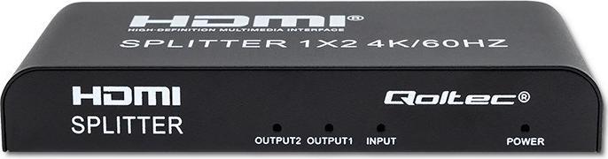 Produktbild Qoltec 51797 Aktiver HDMI-Splitter 2 x HDMI 4K x 2K | 6 Gbit/s | 60Hz