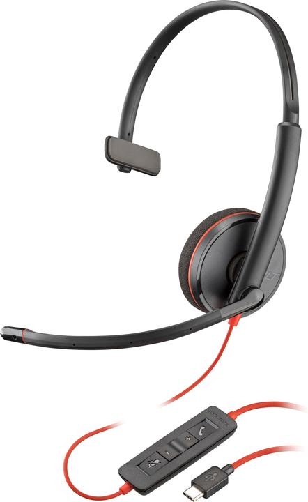 Poly HP Blackwire 3210 USB-C Headset, Avec fil &sans fil, Bureau/Centre d'appels, 20 - 20000 Hz, 102 (Cablato, USB-C)