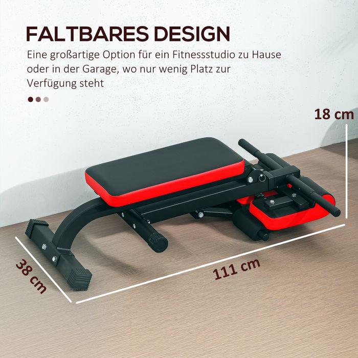 Actual product image Swisshandel24 Multifunktionale Hantelbank, verstellbar, klappbar, bis 120 kg, Schwarz