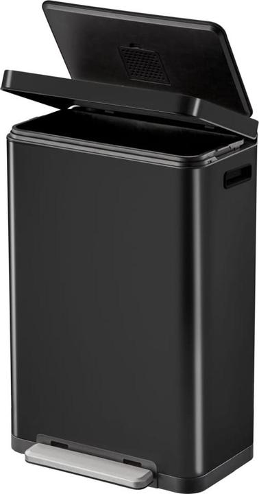 Produktbild EKO Treteimer X-Cube Tretmülleimer rechteckig 30 L schwarz mit extra breitem Pedal, gedämpftem Deck (30 l)