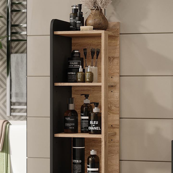 Produktbild Vichy Badregal Karen, Sonoma/Anthrazit, 30 x 128 cm mit 4 Fächern