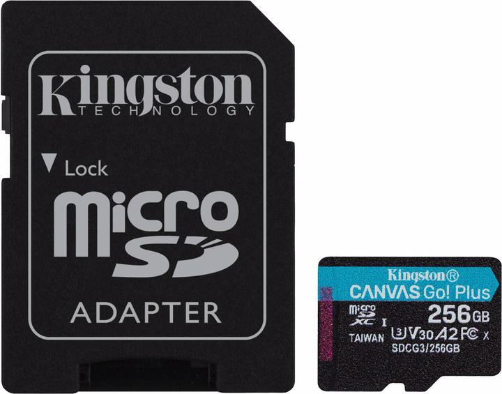 Kingston Canvas Go! Plus microSD (256 GB, microSDXC, U3, UHS-I)