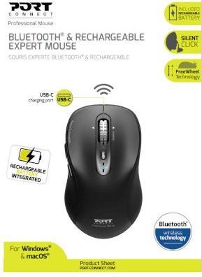 Productafbeelding Port Designs Muis Oplaadbare Bluetooth Pro - Bulk (Draadloze)