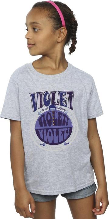 Actual product image Willy Wonka & the Chocolate Factory Girls Violet Turning Violet Cotton T-Shirt (116)