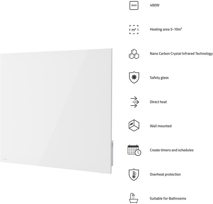 Image du produit Hombli Panneau de chauffage en verre Smart IR 400w (400 W)