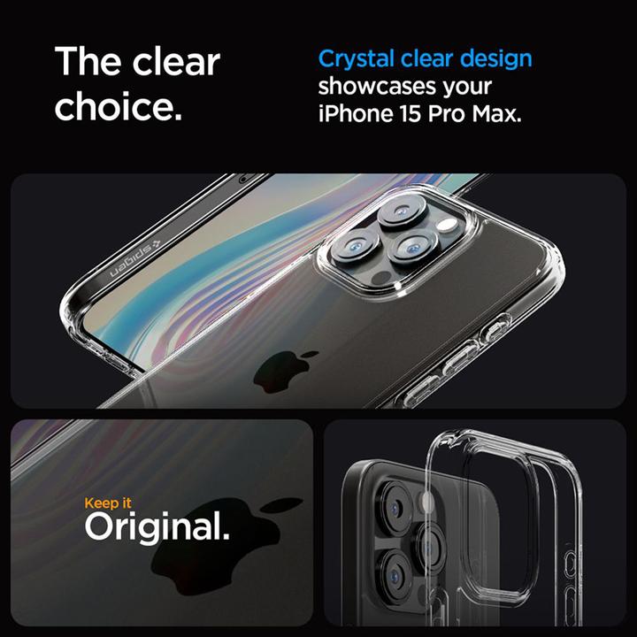 Immagine prodotto Spigen Ultra ibrido iPhone 15 Pro Max 6,7" cristallino (Apple iPhone 15 Pro Max)