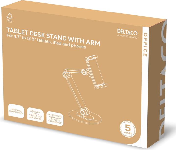 Produktbild Deltaco Universalus stalinis stovas OFFICE, 4,7"- 12,9" / ARM-0560