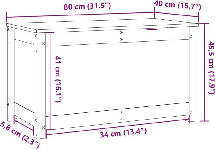 Produktbild VidaXL Truhe (80 x 40 x 45.5 cm)