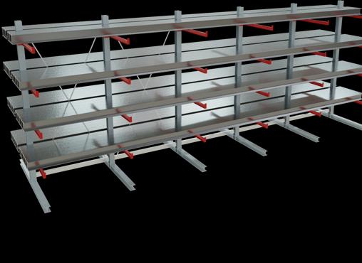 Produktbild Schulte Lagertechnik K 6000 Kragarm-Grundregal 6 Ständer - 2-seitig