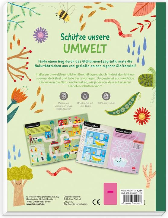 Actual product image Activity book Protect our environment Puzzles Colouring Crafts Nature