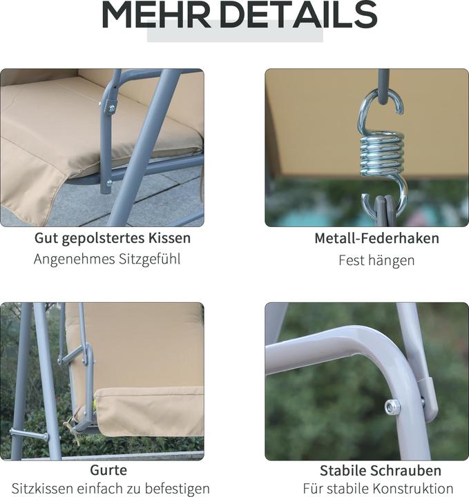 Actual product image Outsunny Garden Swing with Sunroof